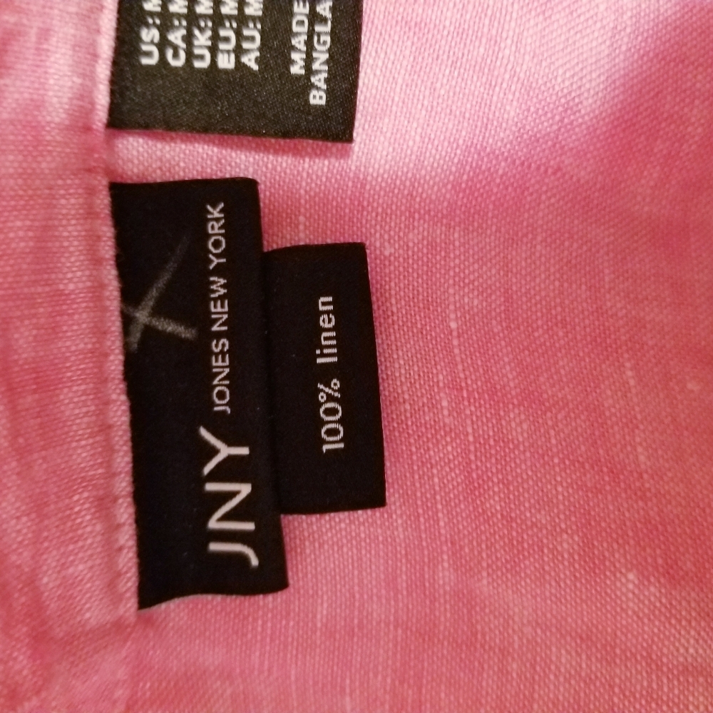 Jones ny linen pink sleeveless button up blouse - Picture 7 of 7